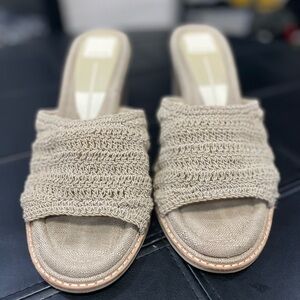 Dolce Vita Beige Knit Heeled Mules
